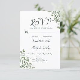 Budget Elegante sukkulente Eukalyptus-Blätter RSVP Karte