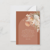 Budget elegante Terracotta Hochzeit danke Mitteilungskarte (Rückseite)