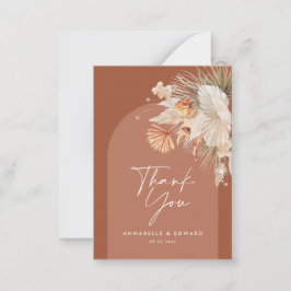 Budget elegante Terracotta Hochzeit danke Mitteilungskarte