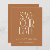 Budget Elegante Terracotta Moderne Save the Date (Vorne/Hinten)