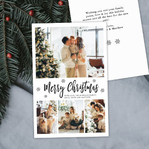 Budget Elegante Typografie Collage Weihnachtskarte