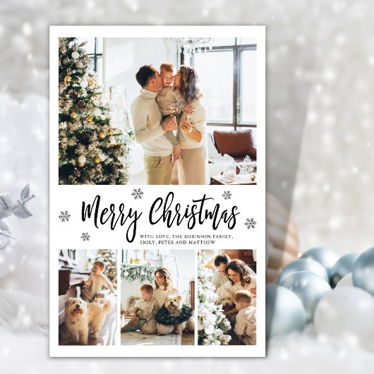 Budget Elegante Typografie Collage Weihnachtskarte