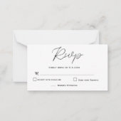 Budget Elegante Typografie Wedding RSVP Cards Mitteilungskarte (Vorderseite)