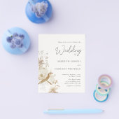 Budget Elegante Vintage Blumenhochzeit Einladung Flyer (Einzeln)