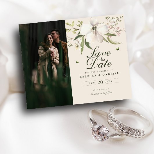 Budget Elegante Wasserfarben Save the Date Bild Flyer