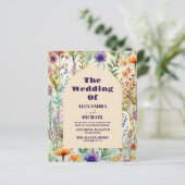 Budget Elegante Wasserfarben Wildblumen Hochzeit (Stehend Vorderseite)