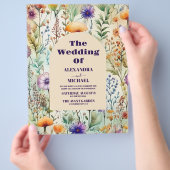 Budget Elegante Wasserfarben Wildblumen Hochzeit Flyer (Hand)