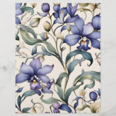 Budget Elegante Watercolor Blue Floral Wedding Flyer (Hinten)