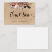 BUDGET Elegante Wedding Small Floral Vielen Dank Mitteilungskarte (Vorne/Hinten)