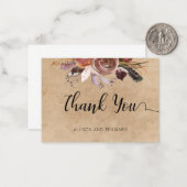 BUDGET Elegante Wedding Small Floral Vielen Dank Mitteilungskarte (Vorderseite/Rückseite Beispiel)