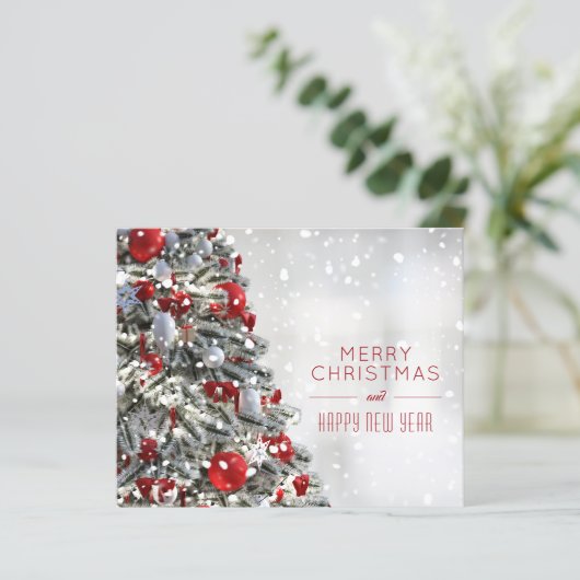 Budget Elegante Weihnachtsbaumkarte (Stehend Vorderseite)