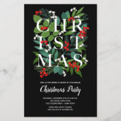 Budget Elegante Weihnachtsgrün Einladungen (Vorderseite)