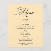 Budget Elegante Wheat Minimalistisch Wedding Menu (Vorderseite)
