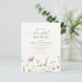 Budget Elegante Wildblume Bridal Dusche Einladung (Stehend Vorderseite)
