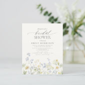 Budget Elegante Wildblume Bridal Dusche Einladung (Stehend Vorderseite)