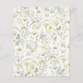 Budget Elegante Wildblume Bridal Dusche Einladung Flyer (Hinten)