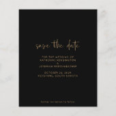 Budget Eleganter Arch Black Save the Date (Rückseite)