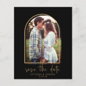 Budget Eleganter Arch Black Save the Date (Vorderseite)