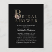 Budget Eleganter Black Modern Brautparty Flyer (Vorderseite)