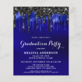 Budget Eleganter Blue Black Glitzer Tropfen Abschl (Vorderseite)