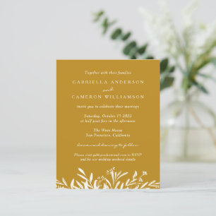 Budget Eleganter Botanischer Senf Boho Hochzeit