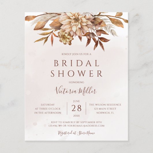 Budget Eleganter Fall Modernes Brautparty (Vorderseite)