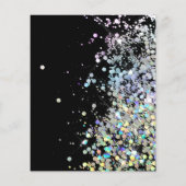 Budget Eleganter Glitzer Black Wedding Einladung (Rückseite)