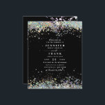 Budget Eleganter Glitzer Black Wedding Einladung<br><div class="desc">Budget Eleganter Funkelnd Glitzer Black Modern Wedding Einladung</div>