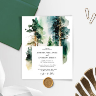 Budget Eleganter Grünwald Einladung zur Hochzeit