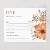 Budget Eleganter Herbst Florals Wedding RSVP (Vorderseite)