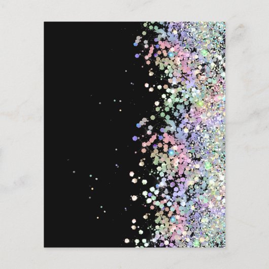 Budget Eleganter holografischer Glitzer Black Wedd (Rückseite)