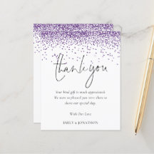 Budget Eleganter Lila Glitzer Hochzeit Vielen Dank