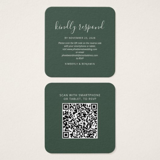 Budget Eleganter QR Code Wedding Response RSVP Car (Vorne & Hinten)