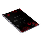 Budget Eleganter Red Black Floral Hochzeitsplaner Notizblock (Rechte Seite)