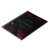 Budget Eleganter Red Black Floral Hochzeitsplaner Notizblock (Linke Seite)
