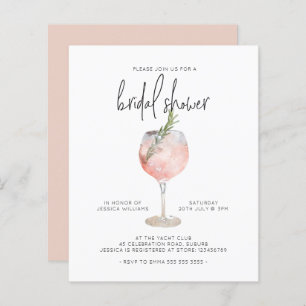 Budget Eleganter rosa Cocktail Brautparty Brunch