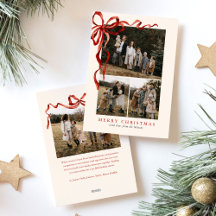 Budget Eleganter Roter Schleifen-Weihnachts-Vier-F