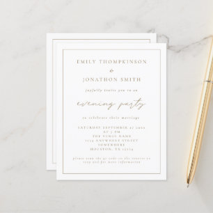 Budget Eleganter Script-Abend Einladung Hochzeit