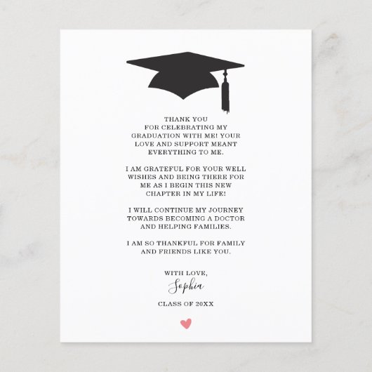 Budget Eleganter Script-Abschluss Vielen Dank Kart Flyer (Hinten)