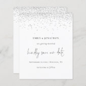 Budget Eleganter Script Silver Glitzer Save the Da (Vorne/Hinten)