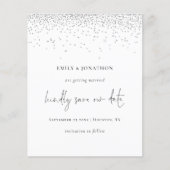 Budget Eleganter Script Silver Glitzer Save the Da (Vorderseite)