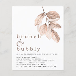 Budget Elegantes Blush Foliage Brautparty Einladun