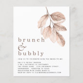 Budget Elegantes Blush Foliage Brautparty Einladun (Vorderseite)