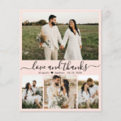 Budget Elegantes Blush Foto Hochzeit Danke Karte (Vorderseite)