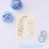 BUDGET Elegantes Boho Wildblume Brautparty Flyer (Einzeln)