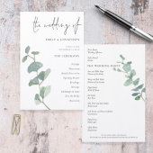 Budget Elegantes Eukalyptus Script-Hochzeitsprogra
