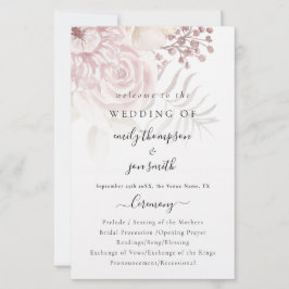Budget Elegantes Florals Script Pink Wedding Progr