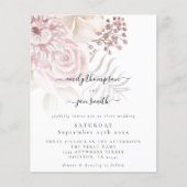 Budget Elegantes Florals Script Wedding Einladung (Vorderseite)