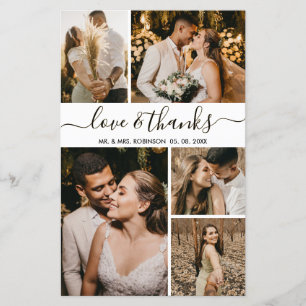 Budget Elegantes Foto Hochzeit Danke Flyer