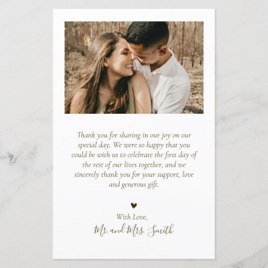 Budget Elegantes Foto Hochzeit Danke Flyer (Rückseite)